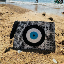 Load image into Gallery viewer, Greek Key Mati Eye Clutch
