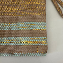 Load image into Gallery viewer, Straw Mint & Gold Clutch