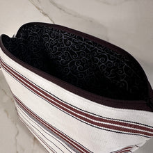 Load image into Gallery viewer, Plateia Brown Stripe Zipper Bags