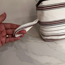 Load image into Gallery viewer, Plateia Brown Stripe Zipper Bags