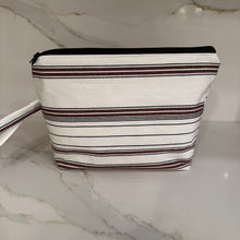 Load image into Gallery viewer, Plateia Brown Stripe Zipper Bags