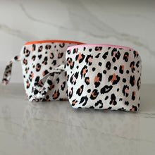 Load image into Gallery viewer, Neon Cheetah Medium Zipper Bag