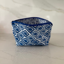 Load image into Gallery viewer, Blue Watercolor Medium Zipper Bag