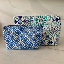 Load image into Gallery viewer, Blue Watercolor Medium Zipper Bag