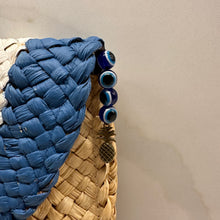 Load image into Gallery viewer, Mati Eye Straw Clutch Bag