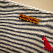 Load image into Gallery viewer, Pink Puppy Seersucker Laptop Sleeve