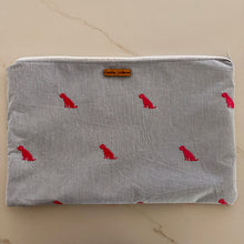 Load image into Gallery viewer, Pink Puppy Seersucker Laptop Sleeve