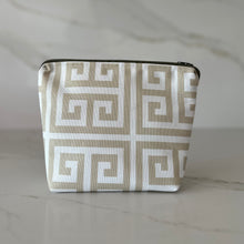 Load image into Gallery viewer, Taupe Greek Key Medium Zipper Bag