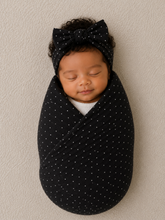 Load image into Gallery viewer, Beba Wrap Set - Midnight Dots