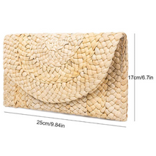 Load image into Gallery viewer, Mati Eye Straw Clutch Bag
