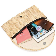 Load image into Gallery viewer, Karpouzi Straw Clutch Bag
