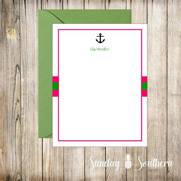 Anchor Stripes Notecards