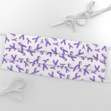 Load image into Gallery viewer, Relay For Life Purple Ribbon and Hope Face Mask