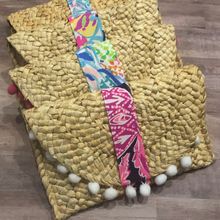 Load image into Gallery viewer, Lilly Pulitzer Straw Clutch Bag - Custom Free Personalization