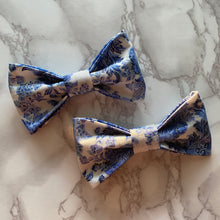 Load image into Gallery viewer, Blue and White Grandmillenial Bow Tie or Hair Bow
