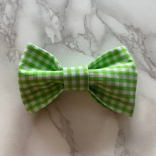 Load image into Gallery viewer, Green Gingham Bow Tie or Hair Bow