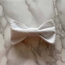Load image into Gallery viewer, White Seersucker Bow Tie or Hair Bow