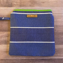 Load image into Gallery viewer, Blue Chambray Stripe Zipper Wet Bag