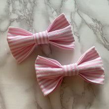 Load image into Gallery viewer, Light Pink Gingham Bow Tie or Hair Bow