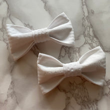 Load image into Gallery viewer, White Seersucker Bow Tie or Hair Bow