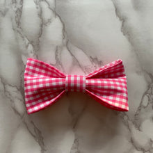 Load image into Gallery viewer, Hot Pink Gingham Bow Tie or Hair Bow