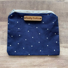 Load image into Gallery viewer, Navy Dots Mini Zipper Bag