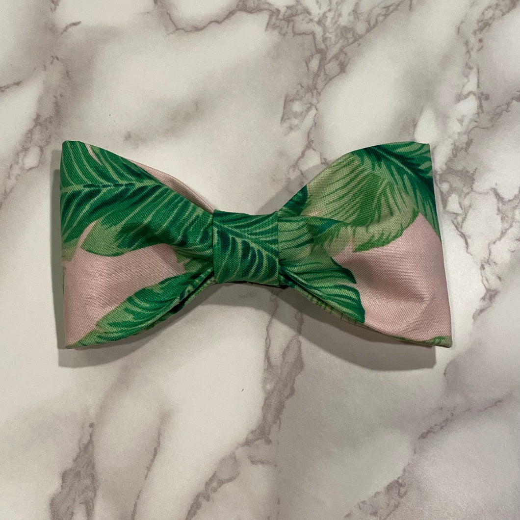 Pink Palms Bow Tie or Hair Bow