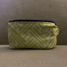 Load image into Gallery viewer, Chartreuse Greek Key Small Zipper Bag
