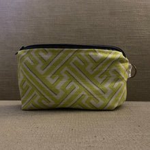 Load image into Gallery viewer, Chartreuse Greek Key Small Zipper Bag
