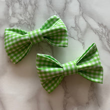Load image into Gallery viewer, Green Gingham Bow Tie or Hair Bow