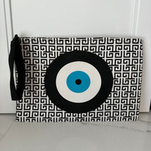 Load image into Gallery viewer, Greek Key Mati Eye Clutch
