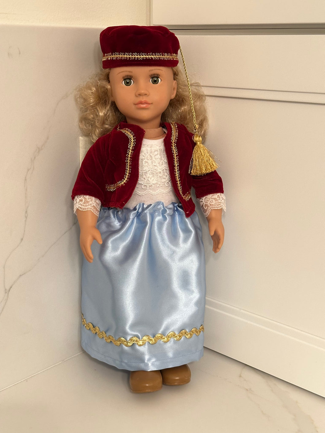 Amalia Greek Costume for 18” Doll