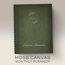 Load image into Gallery viewer, 2027 Monthly Planner - Moss Canvas
