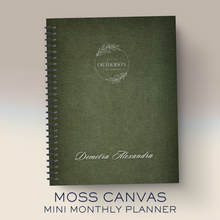 Load image into Gallery viewer, 2027 MINI Monthly Planner - Moss Canvas
