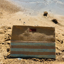 Load image into Gallery viewer, Straw Mint &amp; Gold Clutch
