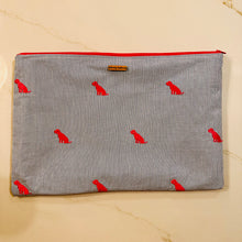 Load image into Gallery viewer, Pink Puppy Seersucker Laptop Sleeve

