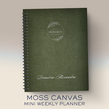 Load image into Gallery viewer, 2027 MINI Weekly Planner - Moss Canvas
