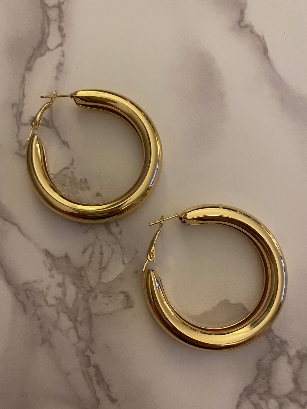 Thick Gold Hoop Earrings