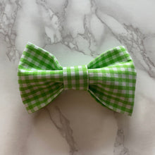 Load image into Gallery viewer, Green Gingham Bow Tie or Hair Bow
