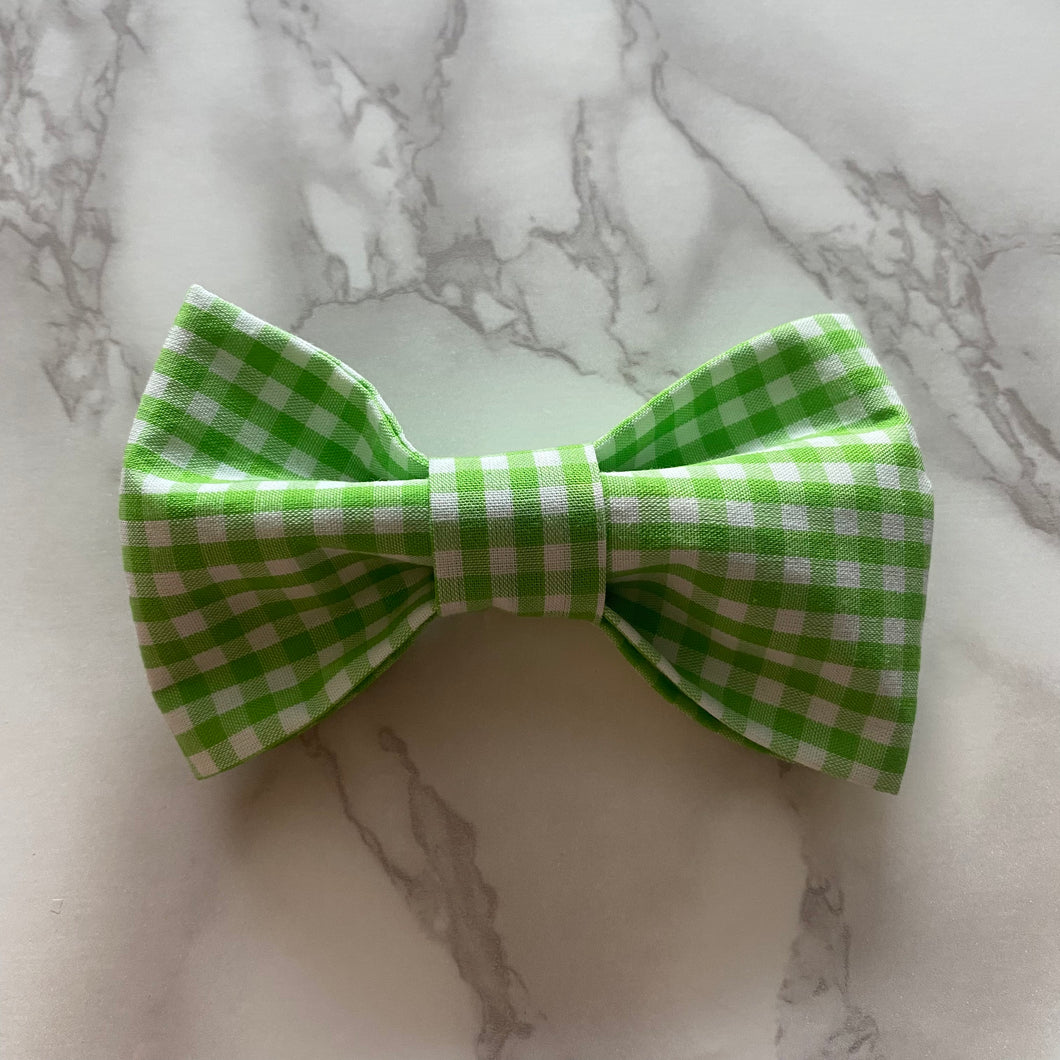 Green Gingham Bow Tie or Hair Bow