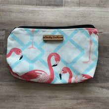 Load image into Gallery viewer, Flamingo Trellis Small Zipper Bag
