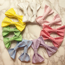 Load image into Gallery viewer, Blue Seersucker Stripe Bow Tie or Hair Bow
