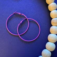 Load image into Gallery viewer, Madison Purple Hoop Earrings
