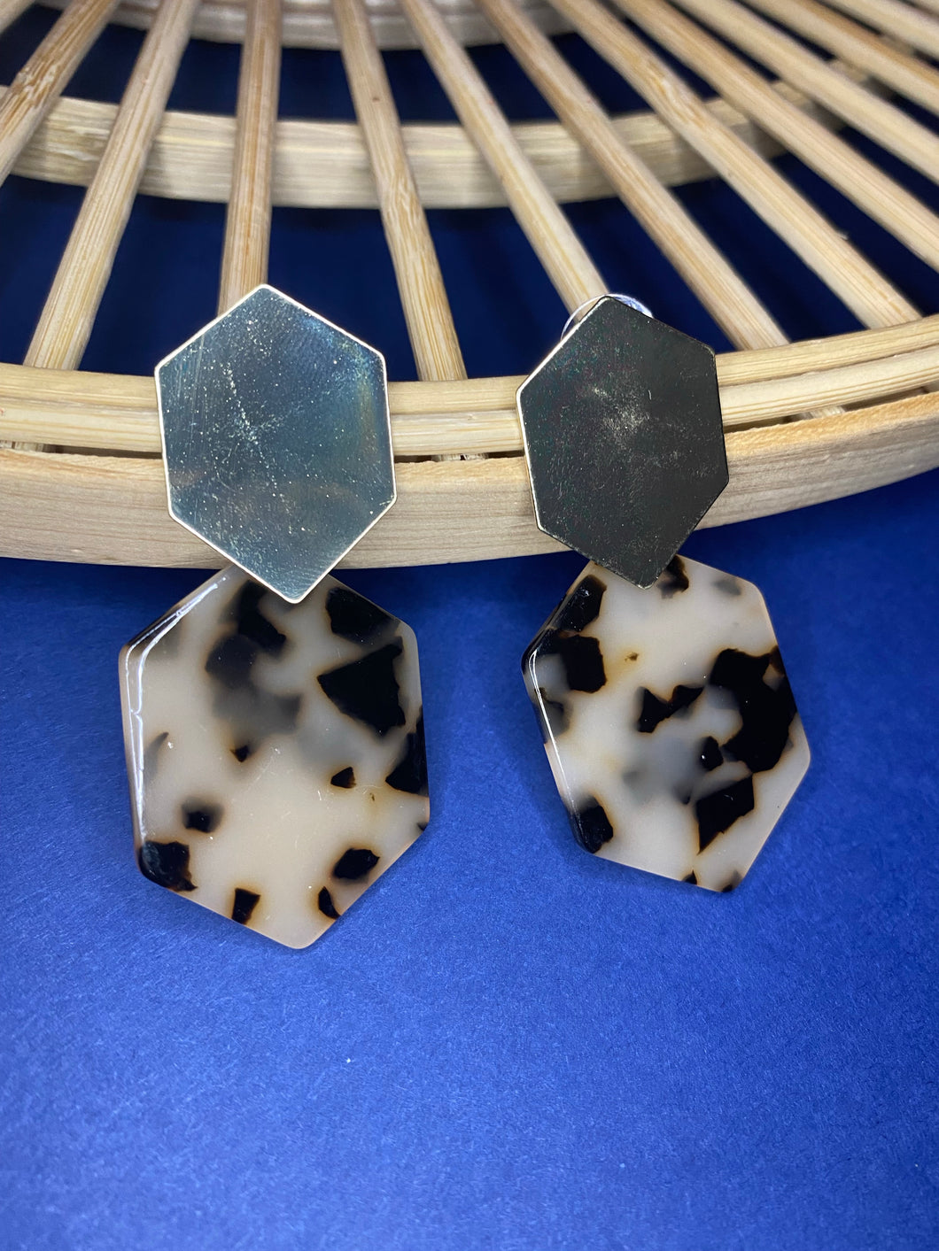 Alexia Tortoise & Gold Geometric Earrings