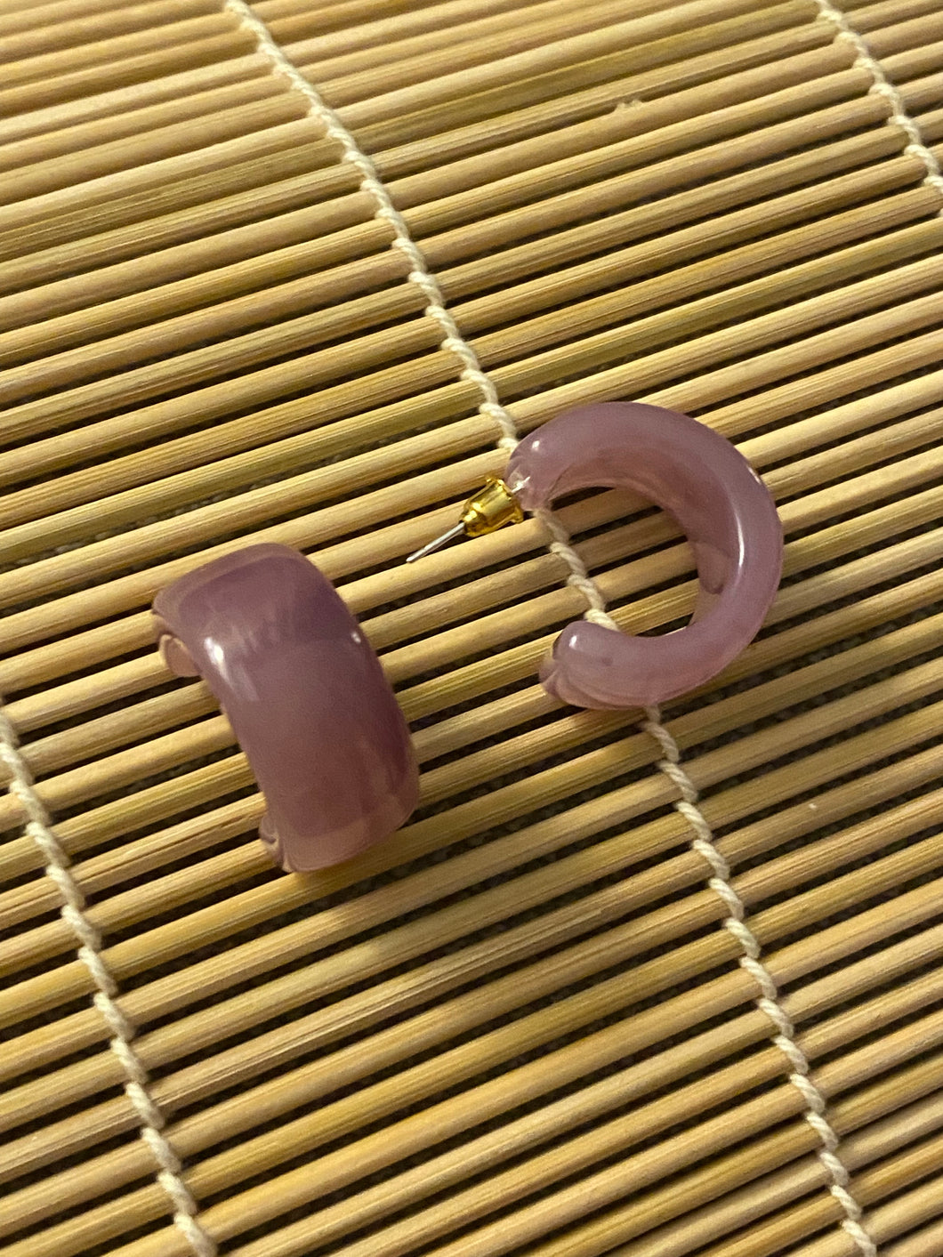 Thalia Amethyst Purple Huggie Earrings
