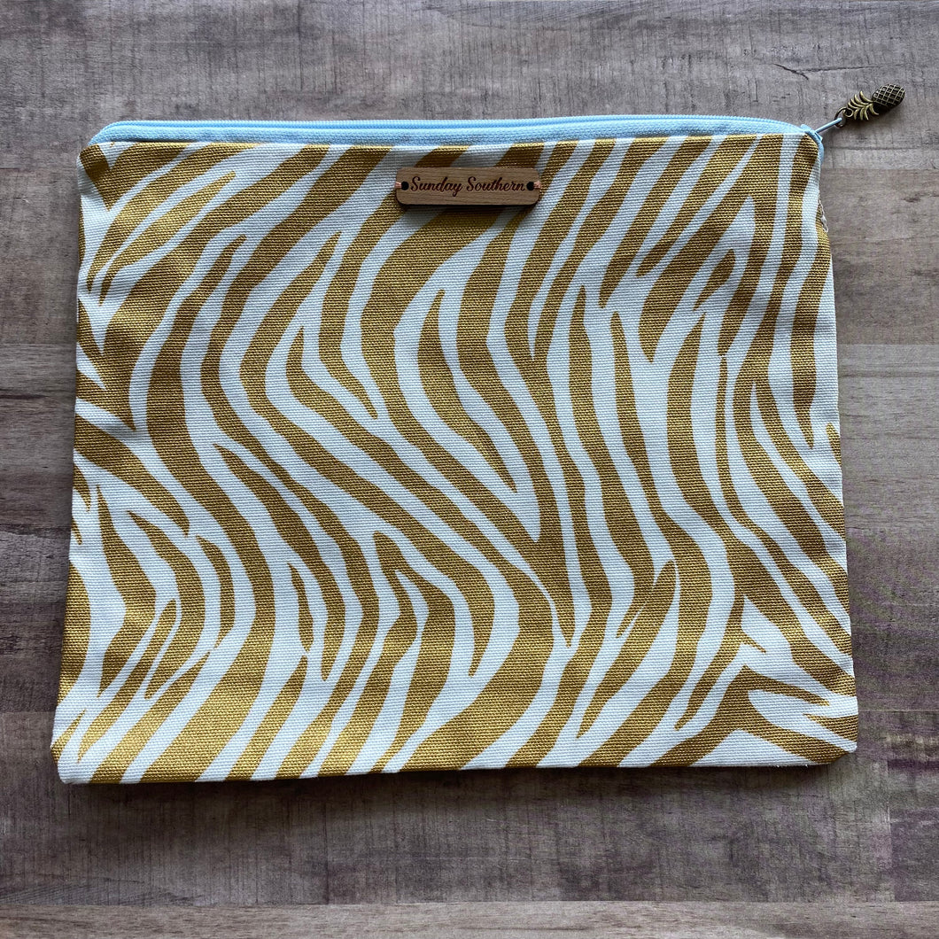 Gold Zebra Zipper Bag