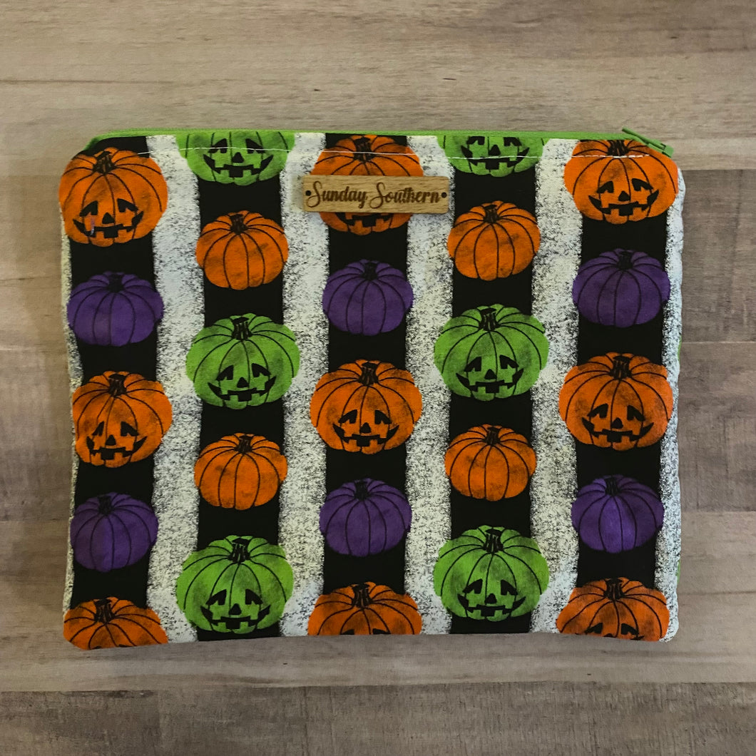 Halloween Stripes Medium Zipper Bag