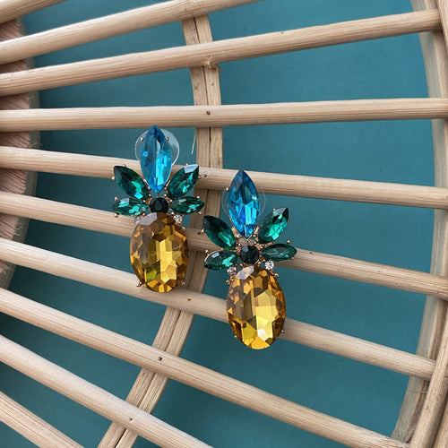 Zoe Pineapple Crystal Earrings