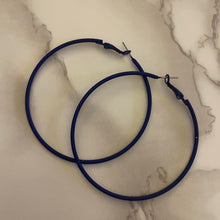 Load image into Gallery viewer, Morgan Matte Blue Hoop Earrings

